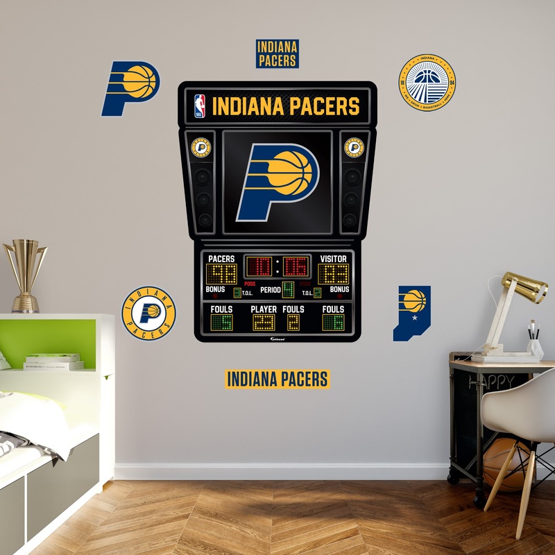 Indiana Pacers – RealBig Scoreboard Collection – Official NBA – Indiana Pacers – Reusable Vinyl Wall Decals