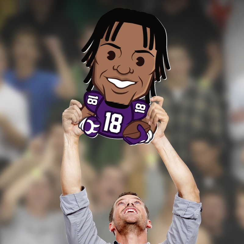 Justin Jefferson Emoji – Big Head – Official NFL – Minnesota Vikings – Foam Core Cutout