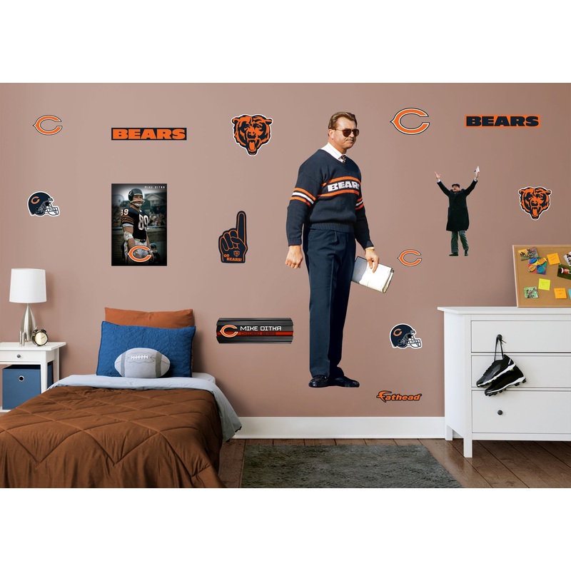 Mike Ditka – RealBig Legend Collection – Official NFL – Chicago Bears – Reusable Vinyl Wall Decals