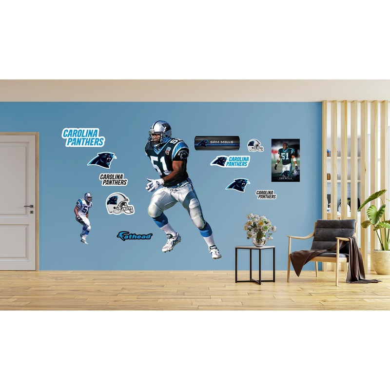Sam Mills – RealBig Legend Collection – Official NFL – Carolina Panthers – Reusable Vinyl Wall Decals