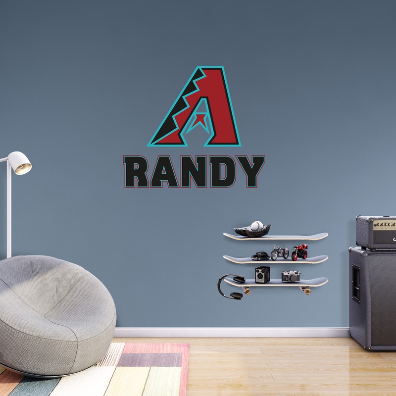 Arizona Diamondbacks: Stacked Personalized Name Black Text PREMASK        –   Removable     Adhesive Decal