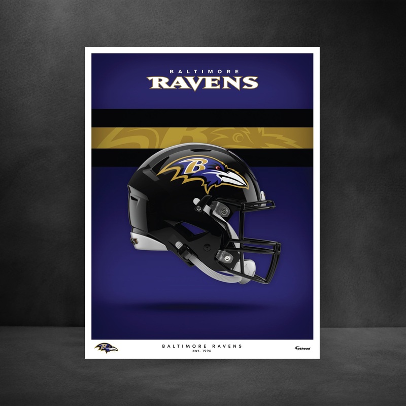 Baltimore Ravens – Helmet Series – Peel & Stick Poster – Official NFL – Reusable Vinyl Wall Decal