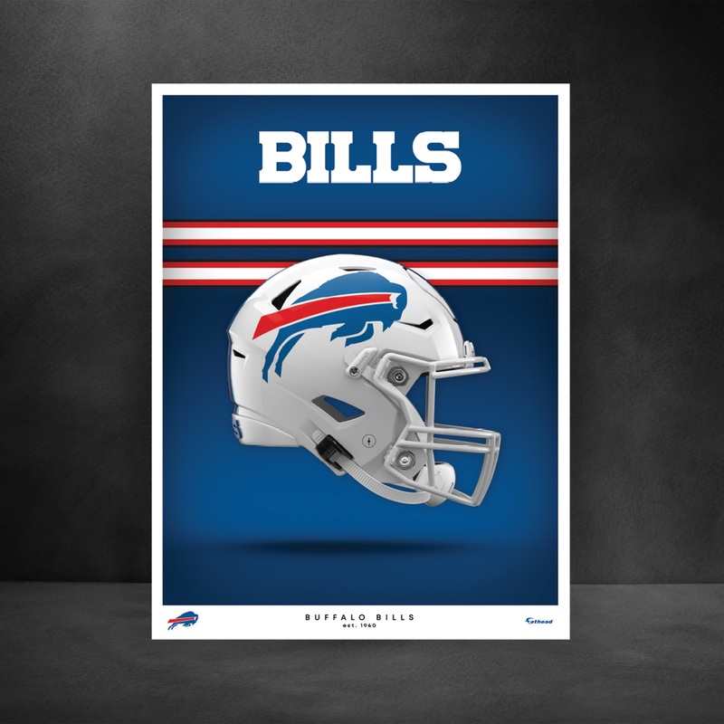 Buffalo Bills – Helmet Series – Peel & Stick Poster – Official NFL – Reusable Vinyl Wall Decal