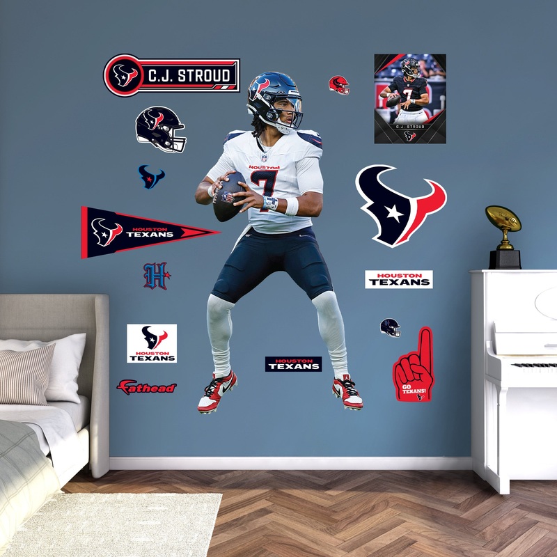 C.J. Stroud – RealBig Collection – Official NFL – Houston Texans – Reusable Vinyl Wall Decals