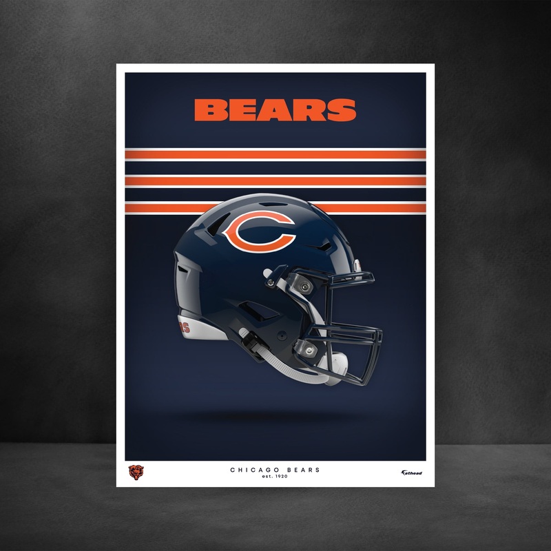 Chicago Bears – Helmet Series – Peel & Stick Poster – Official NFL – Reusable Vinyl Wall Decal