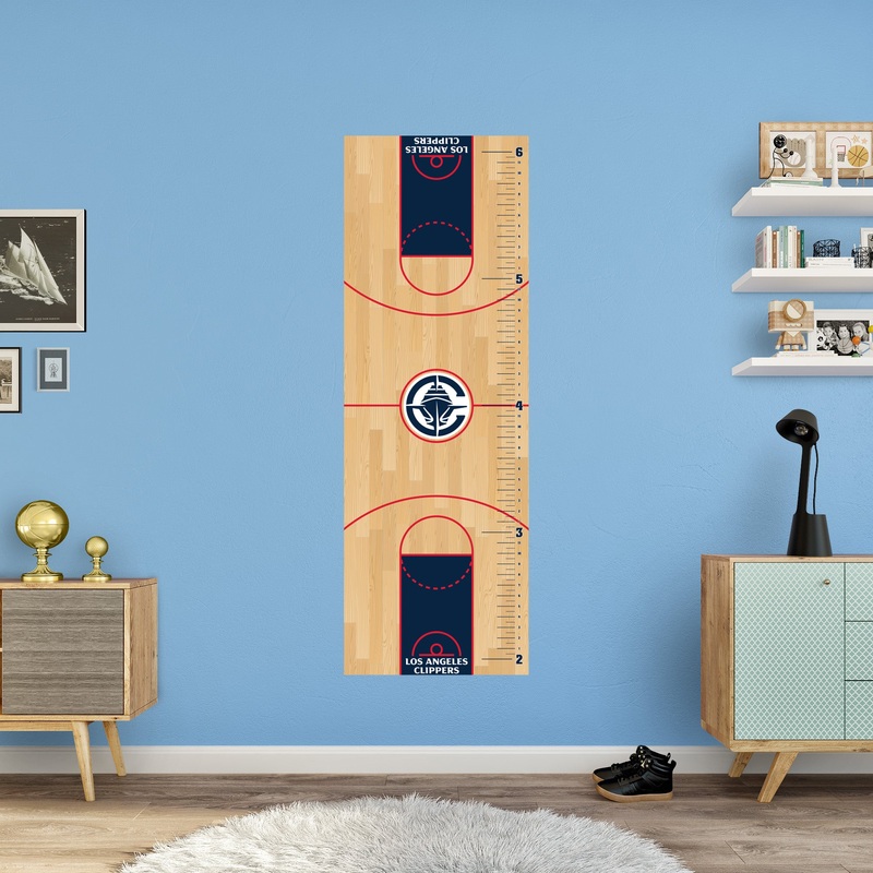 Court – Growth Chart – Official NBA – Los Angeles Clippers – Reusable Vinyl Wall Decal