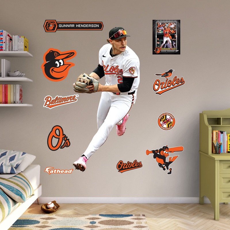 Gunnar Henderson – RealBig Shortstop Collection – Official MLB – Baltimore Orioles – Reusable Vinyl Wall Decals