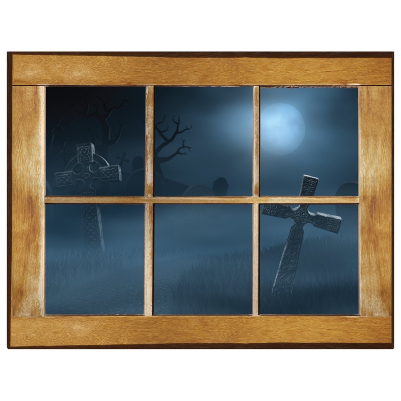 Halloween:  Grave Stones Icon Instant Windows        –   Removable Wall   Adhesive Decal