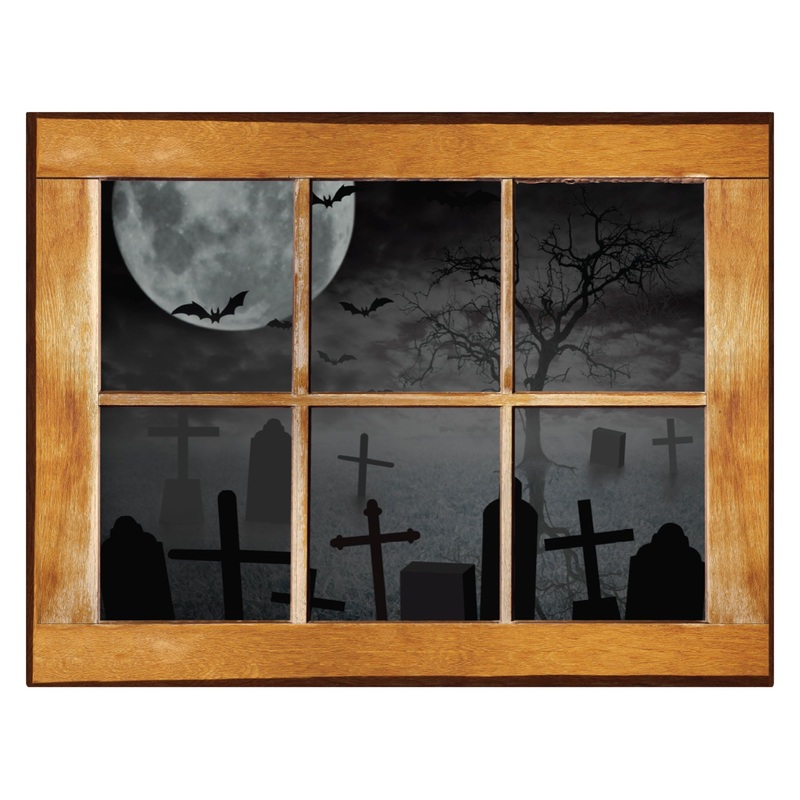 Halloween:  Midnight Icon Instant Windows        –   Removable Wall   Adhesive Decal