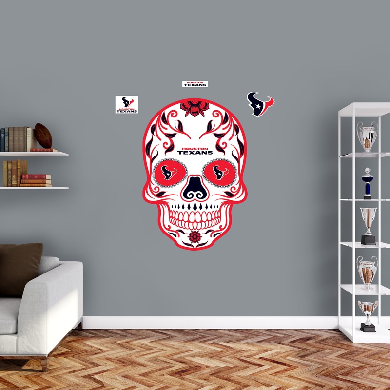 Houston Texans – RealBig Skull Collection – Official NFL – Reusable Vinyl Wall Decals