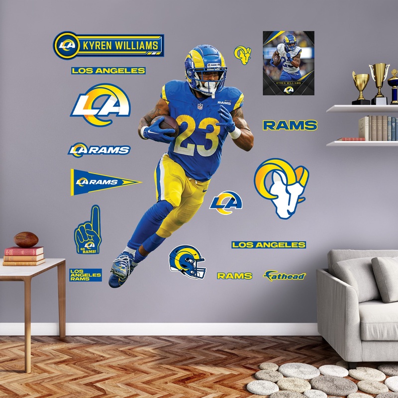 Kyren Williams – RealBig Collection – Official NFL – Los Angeles Rams – Reusable Vinyl Wall Decals