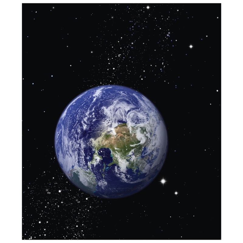 Planets: Earth and Stars Mural        –   Removable     Adhesive Decal