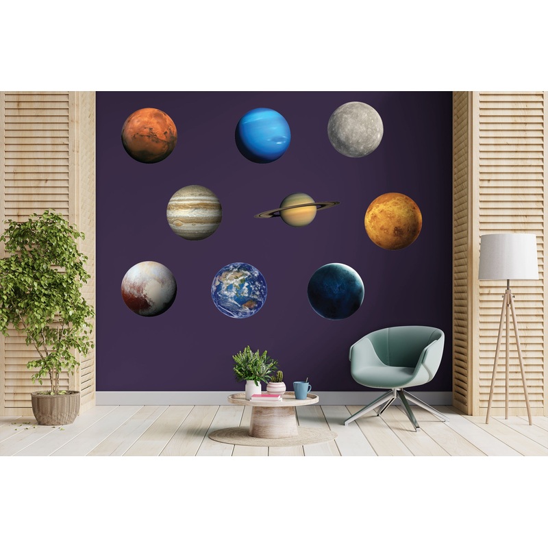 Planets: Nine Planets Collection        –   Removable Wall   Adhesive Decal