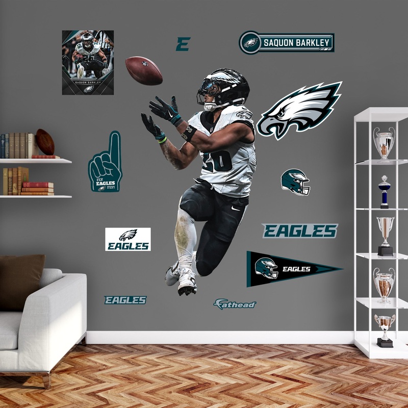 Saquon Barkley – RealBig Catch Collection – Official NFL – Philadelphia Eagles – Reusable Vinyl Wall Decals