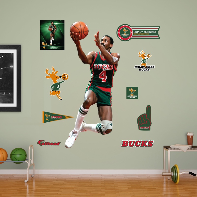 Sidney Moncrief – RealBig Legend Collection – Official NBA – Milwaukee Bucks – Reusable Vinyl Wall Decals