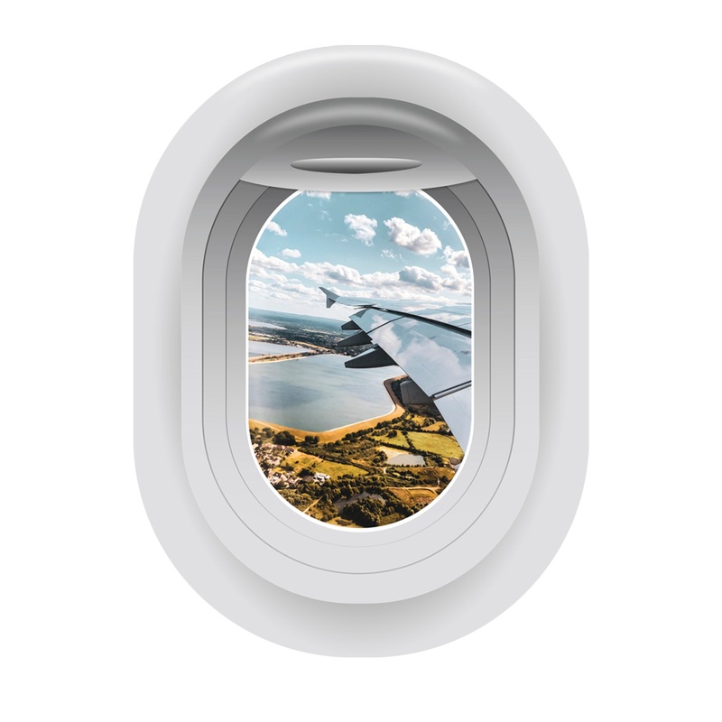 Airplane View Instant Window        –   Removable     Adhesive Decal