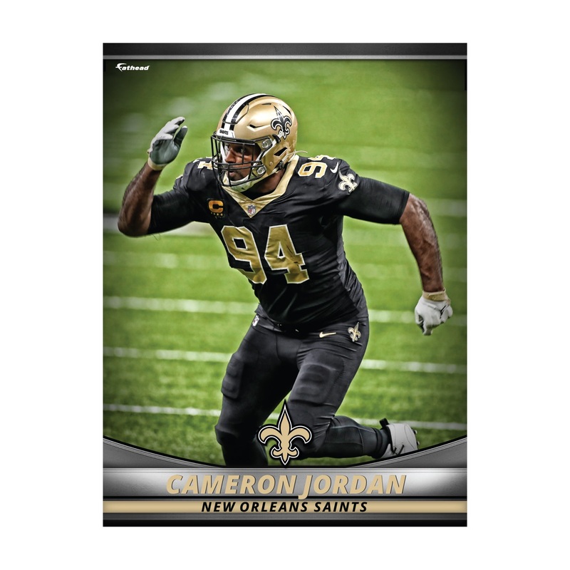 Cameron Jordan – GameStars Series – Peel & Stick Poster – Official NFL – New Orleans Saints – Reusable Vinyl Wall Decal
