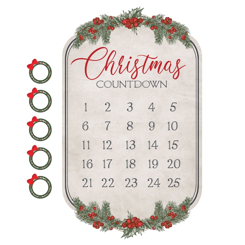 Christmas:  Countdown Advent Calendar        –   Removable     Adhesive Decal