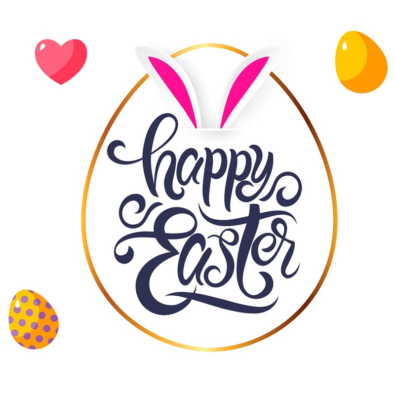 Easter:  Happy Easter Icon        –   Removable     Adhesive Decal