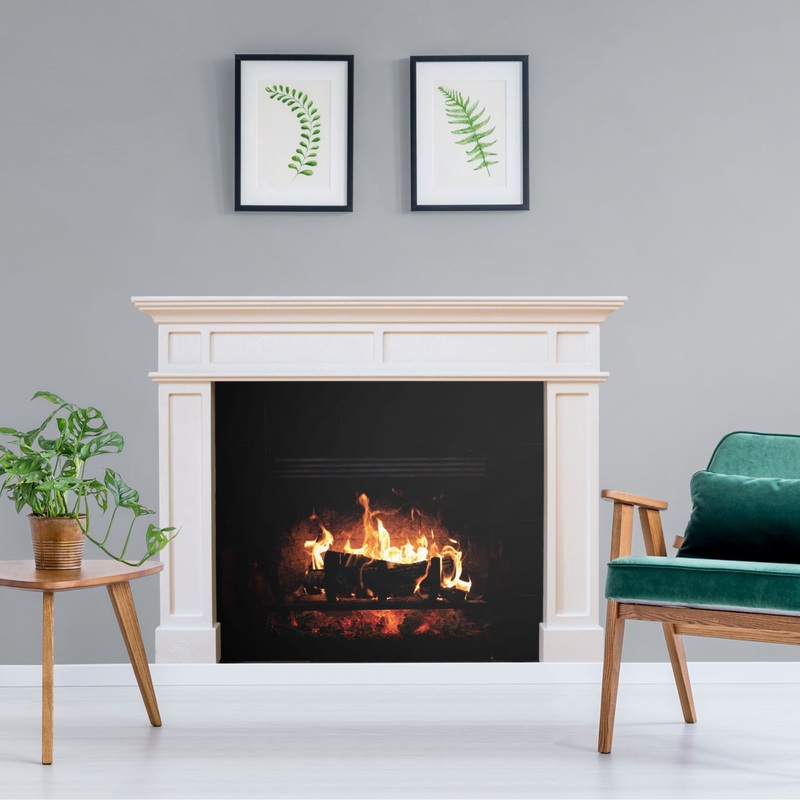 Fireplace         –   Removable     Adhesive Decal