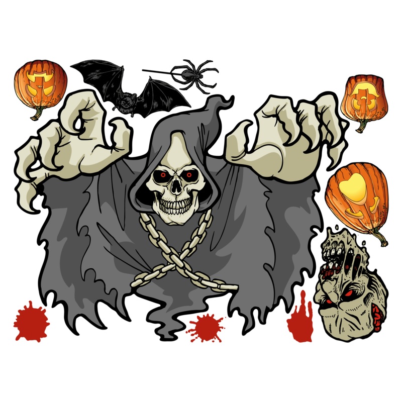 Halloween:  Ghost Skull        –   Removable     Adhesive Decal