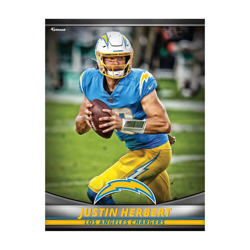 Justin Herbert – GameStars Series – Peel & Stick Poster – Official NFL – Los Angeles Chargers – Reusable Vinyl Wall Decal