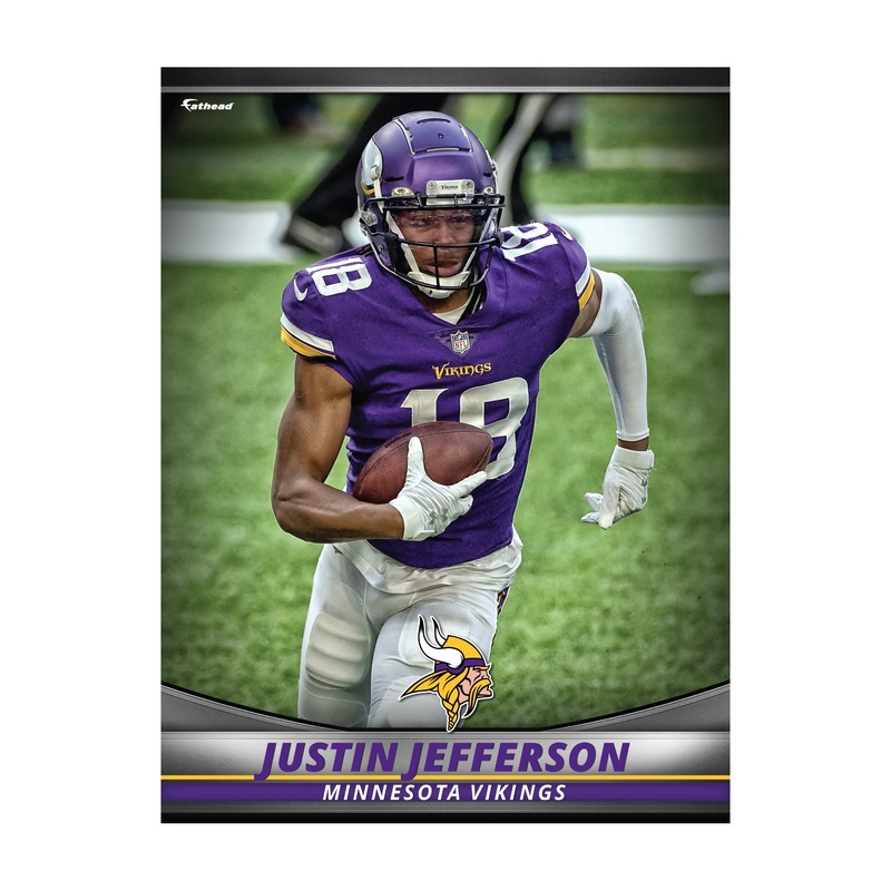 Justin Jefferson – GameStars Series – Peel & Stick Poster – Official NFL – Minnesota Vikings – Reusable Vinyl Wall Decal