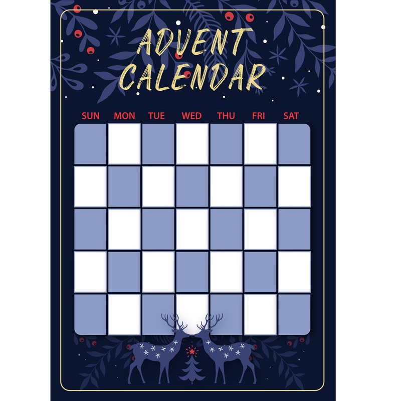 Calendars: Blue Reindeer Dry Erase – Removable Adhesive Decal