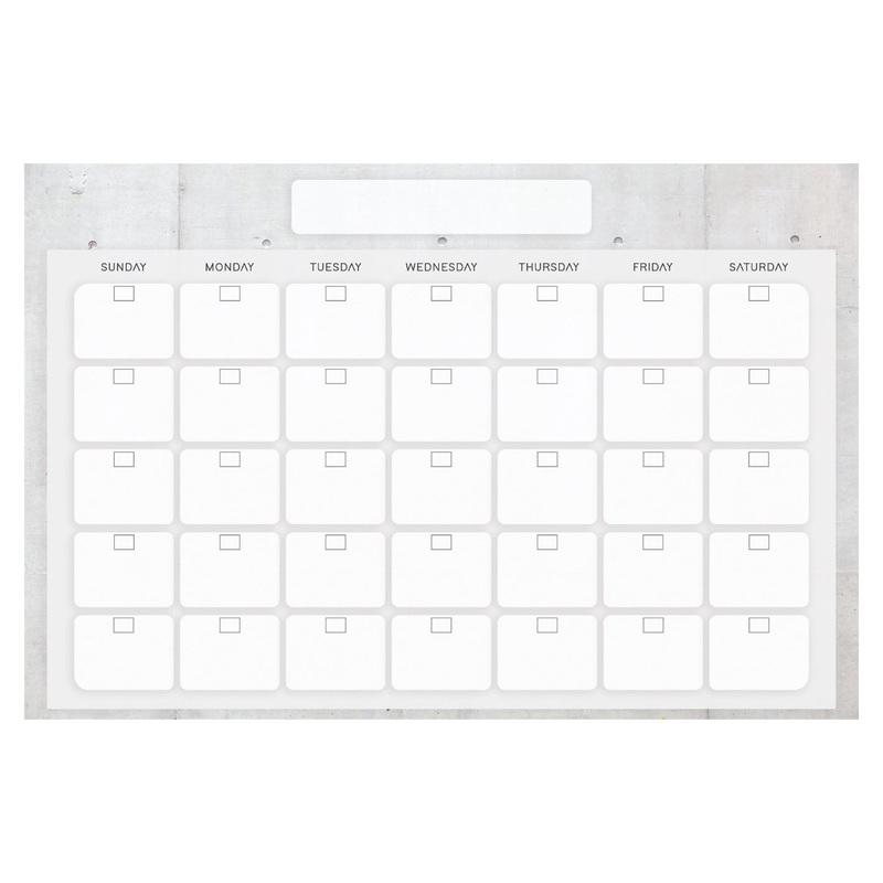 Calendars: Minimal One Month Calendar Dry Erase – Removable Adhesive Decal