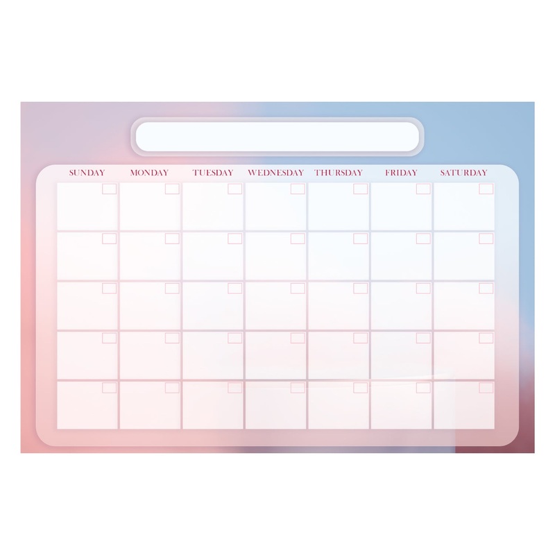 Calendars: Pastel One Month Calendar Dry Erase – Removable Adhesive Decal