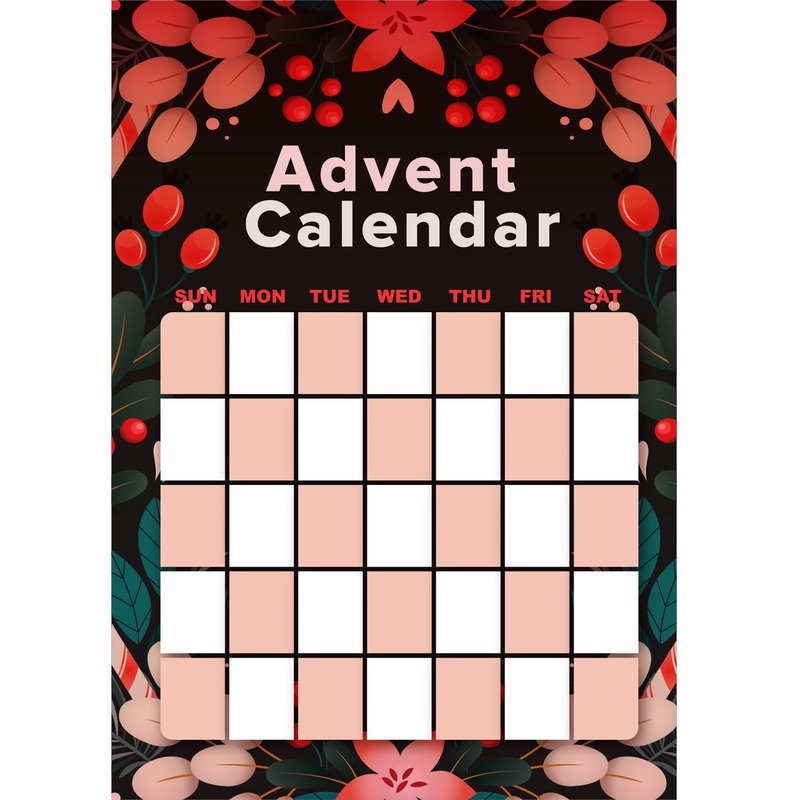 Calendars: Red Flowers Dry Erase – Removable Adhesive Decal