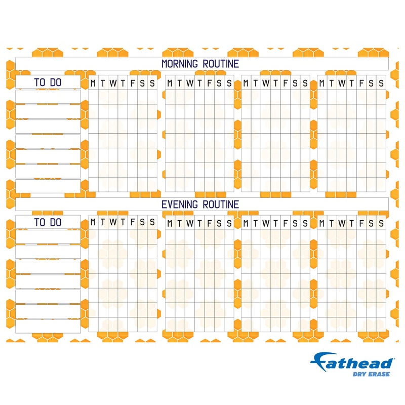 Chart:  Honeycomb Routine Chart Dry Erase        –   Removable     Adhesive Decal