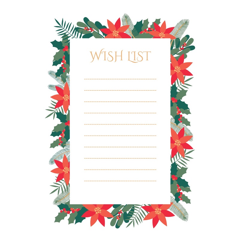 Christmas: Christmas List Dry Erase – Removable Adhesive Decal