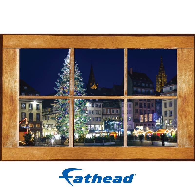 Christmas:  Christmas Market Instant Windows        –   Removable     Adhesive Decal