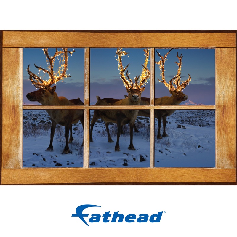 Christmas:  Cute Reindeers Instant Windows        –   Removable     Adhesive Decal