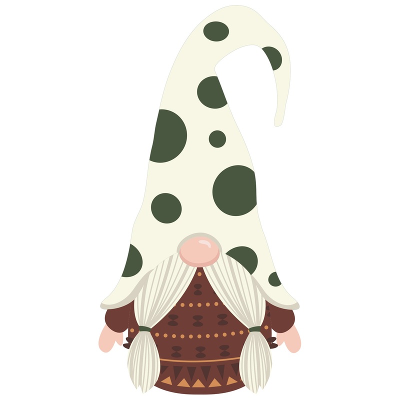 Christmas: Dots Gnome Icon – Removable Adhesive Decal