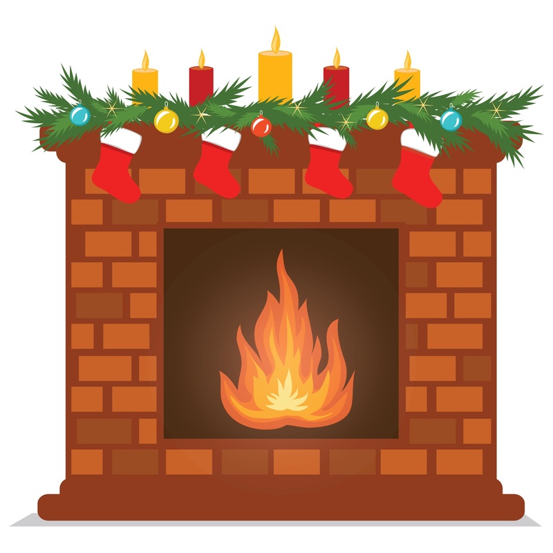 Christmas: Fireplace Icon – Removable Adhesive Decal