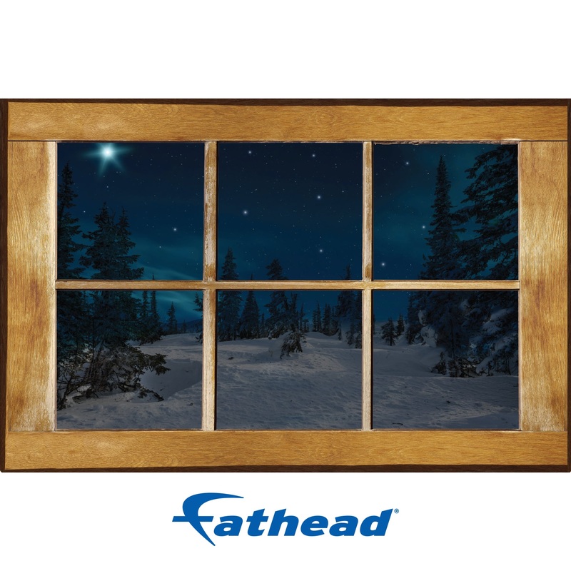 Christmas:  Forest Night Instant Windows        –   Removable     Adhesive Decal