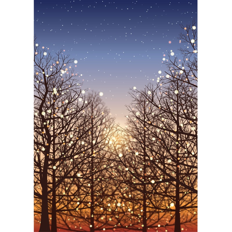 Christmas: Lights in the Forest Poster – Removable Adhesive Decal