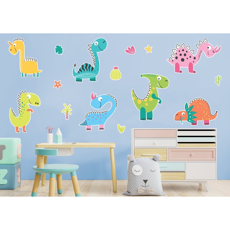 Dinosaur:  Cute Dinosaurs Collection        –   Removable     Adhesive Decal