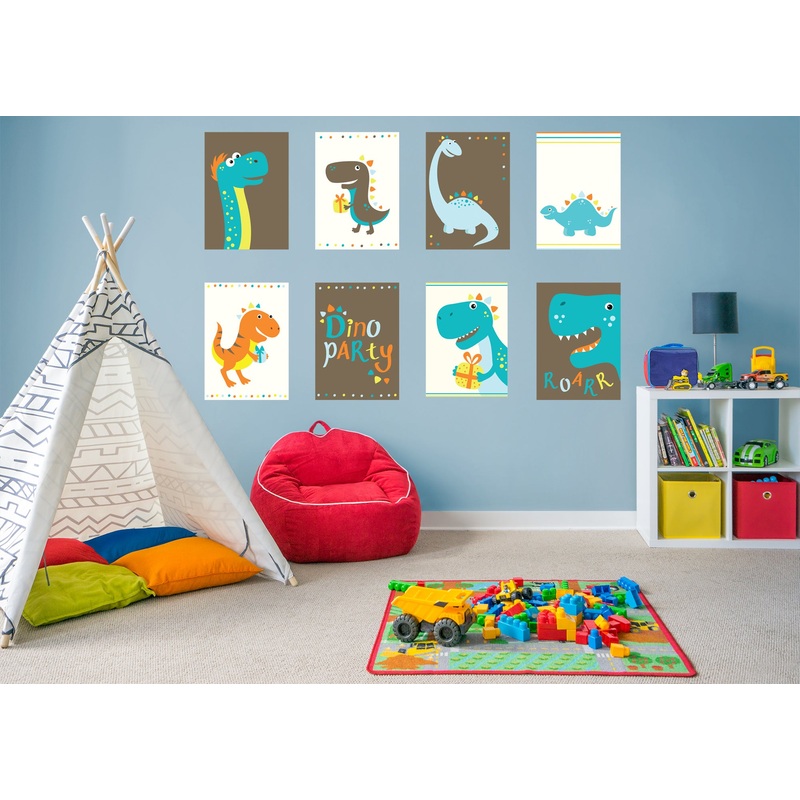 Dinosaur:  Dino Cards Collection        –   Removable     Adhesive Decal