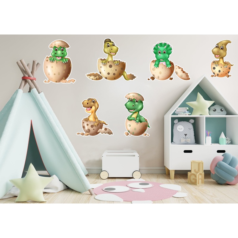 Dinosaur:  Dino Eggs Collection        –   Removable     Adhesive Decal