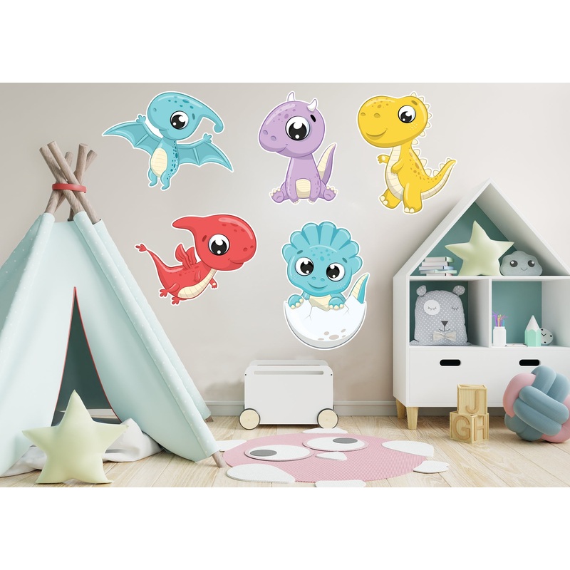 Dinosaur:  Mini Dinos Collection        –   Removable     Adhesive Decal