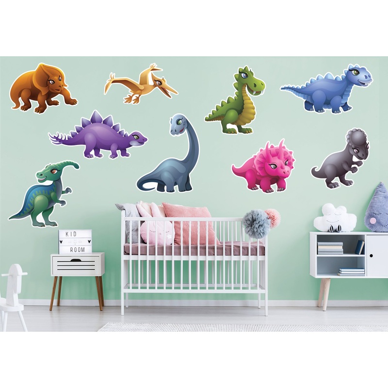 Dinosaur:  Nine Friends Collection        –   Removable     Adhesive Decal