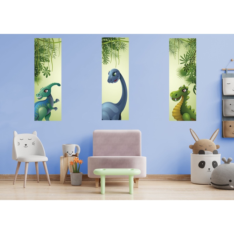 Dinosaur:  Three Friends Collection        –   Removable     Adhesive Decal
