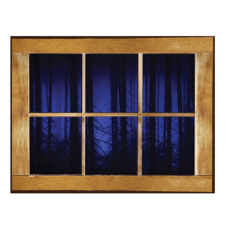 Halloween:  Blue Forest Icon Instant Windows        –   Removable     Adhesive Decal