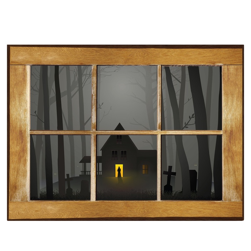 Halloween:  Cabin in the Woods Icon Instant Windows        –   Removable     Adhesive Decal