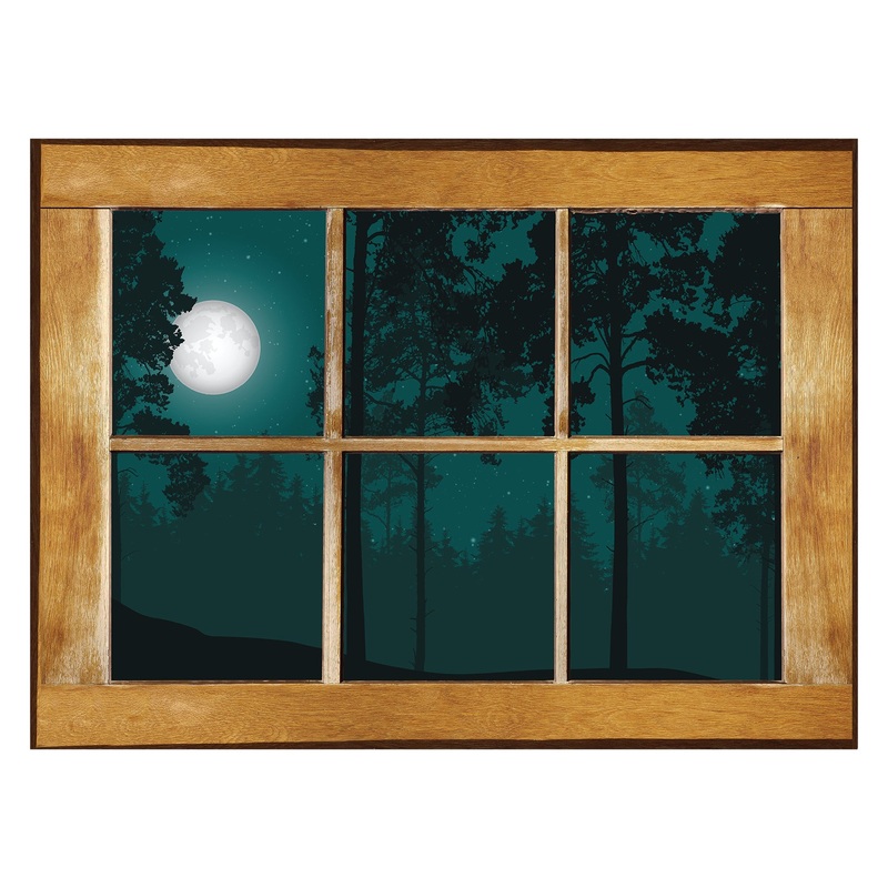Halloween:  Forest Icon Instant Windows        –   Removable     Adhesive Decal