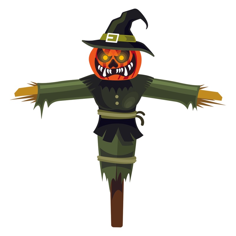 Halloween:  Green Scarecrow Icon        –   Removable     Adhesive Decal