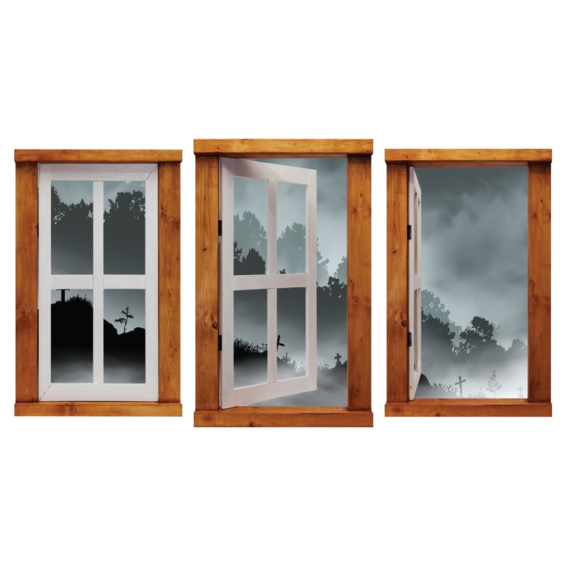 Halloween:  Hill Icon Instant Windows        –   Removable     Adhesive Decal